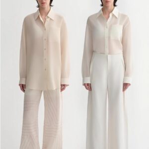 Classic silhouette mulberry silk acetate transparent smooth and loose multi-color spring and summer shirt for women