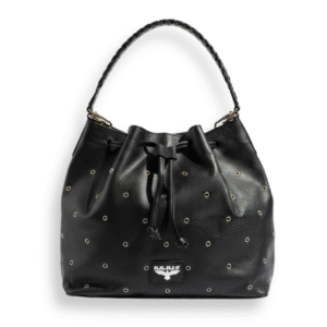 Bolso Bucket de Cuero Negro con Tachuelas – Estilo Urbano – IULIUS