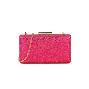Fuchsia Glitter Evening Clutch Bag