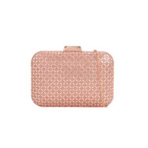Rose Gold Diamante Clutch Bag