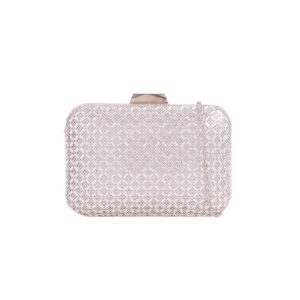 Silver Diamante Clutch Bag