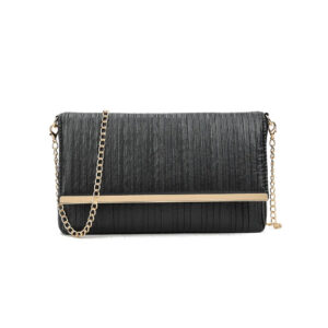 Black Pleated Clutch Bag
