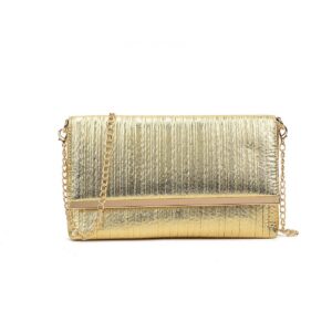 Gold Pleated Clutch Bag
