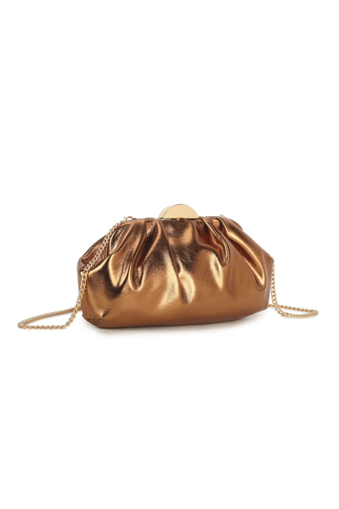 Bronze Ruched Clutch Bag - Image 2