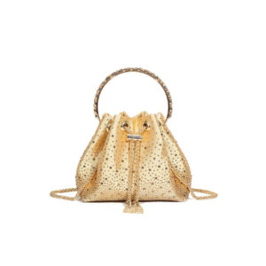 Gold Embellished Top Handle Evening Bag