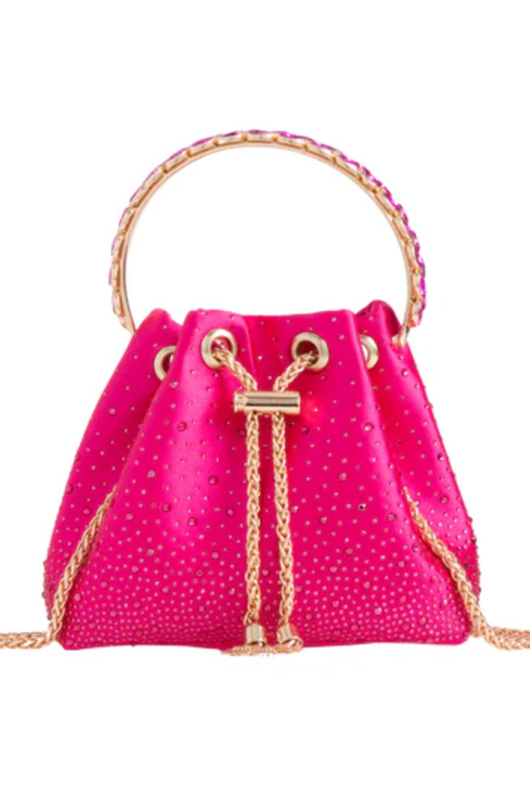 Fuchsia Embellished Top Handle Evening Bag - Image 2