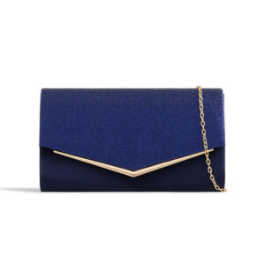 Navy Glitter Envelope Clutch Bag
