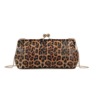 Gold Leopard Clutch Bag