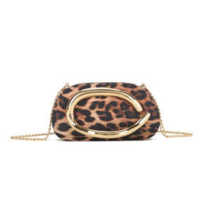 Gold Leopard Clutch Bag