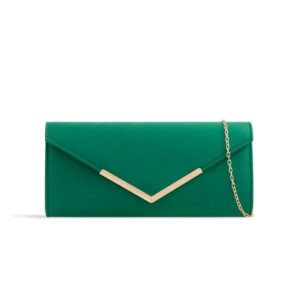 Green Suede Envelope Clutch Bag
