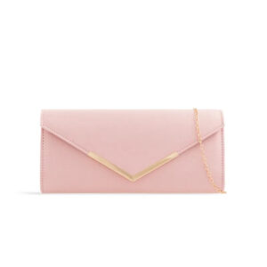 Pink Suede Envelope Clutch Bag