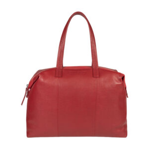 RB2004V | Shopping Bag Convertible to Trunk made of genuine full grain leather, dollar/light grain. Double handles. Red color. Dimensions: 43 x 36 x 14 cm. Packaging: Non-Woven Fabric Bag.