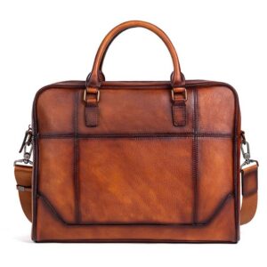 Mens Vintage Leather Buiness Briefcase Shoulder Cross Body Bag   2855